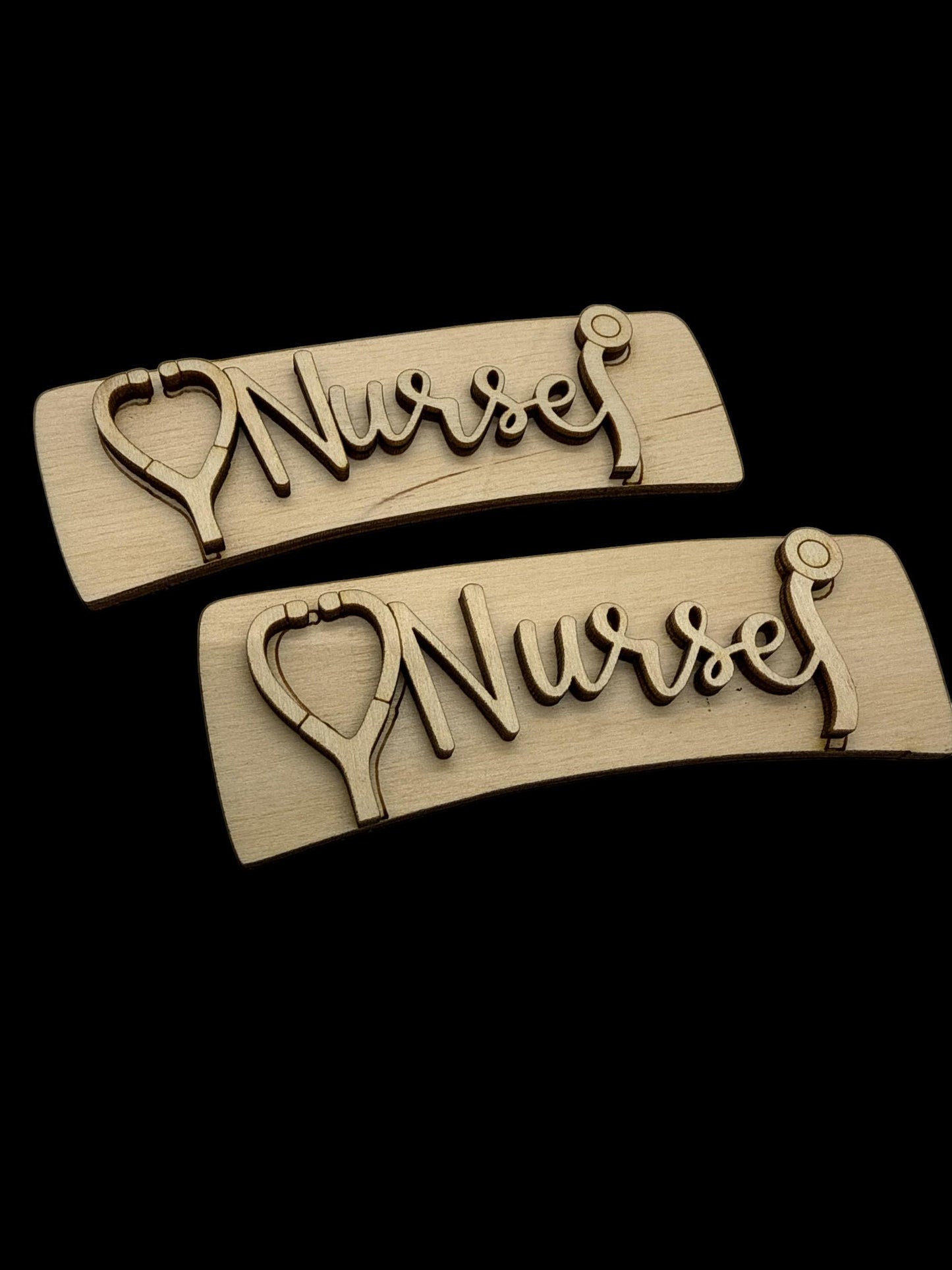DIY Nurse #2 Hair Clip Pieces: Unfinished Wood Laser Cut Blanks, Nurse Claw Clip Blanks, Nurse, Unfinished Wood
