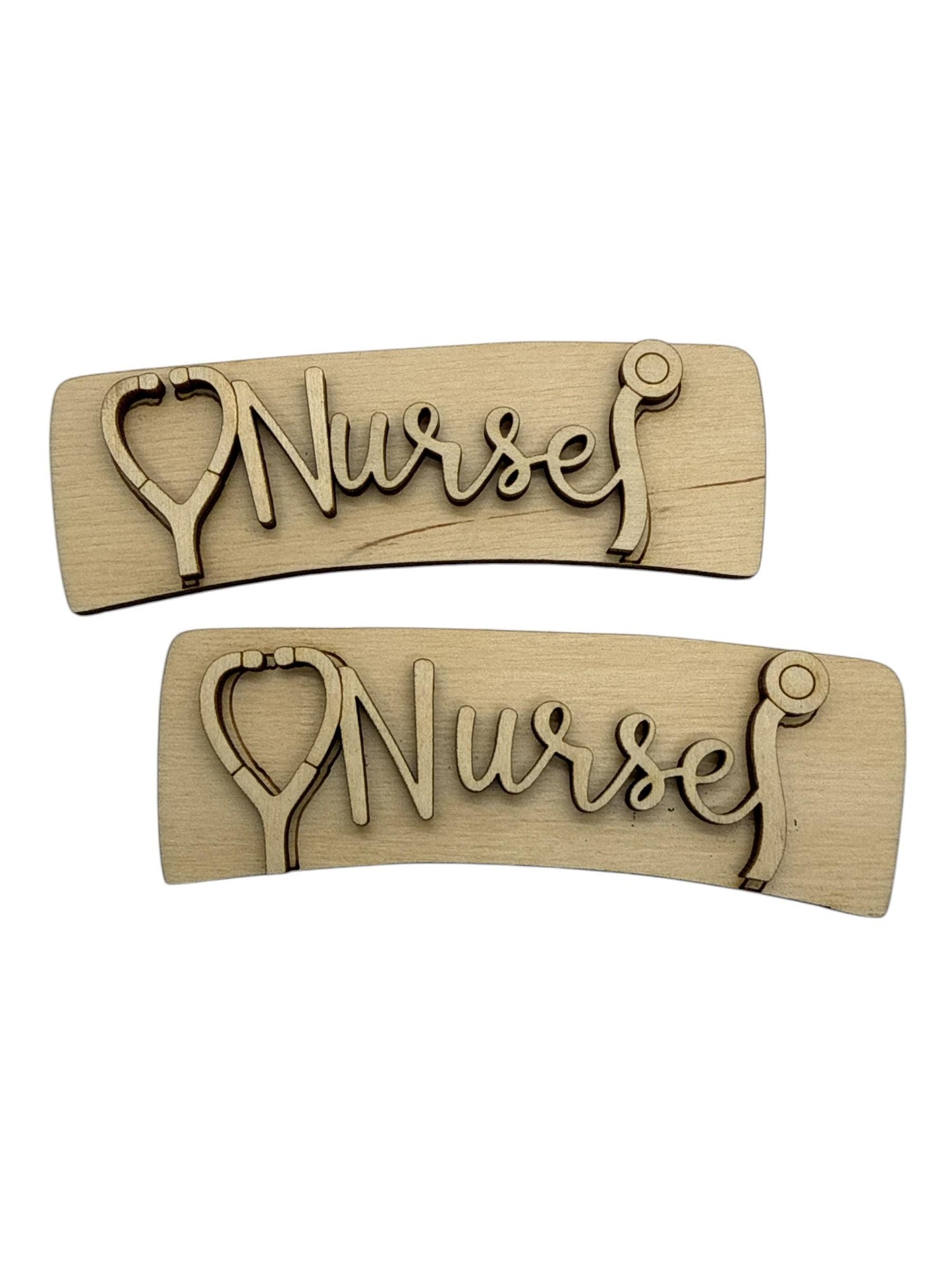 DIY Nurse #2 Hair Clip Pieces: Unfinished Wood Laser Cut Blanks, Nurse Claw Clip Blanks, Nurse, Unfinished Wood