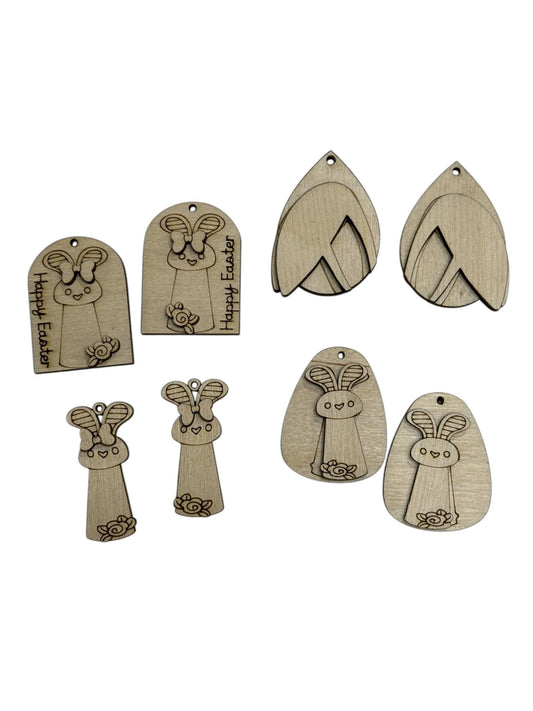 DIY Easter Earrings, Bunny, Bunny ears, Unfinished