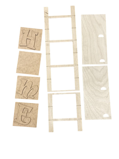 DIY 4 Tier Tile Leaning Frames for Interchangeable Wood Tiles, 4.25 or 4.5" Ladder inserts, Home Sign, Home Decor, Frame Small Signs