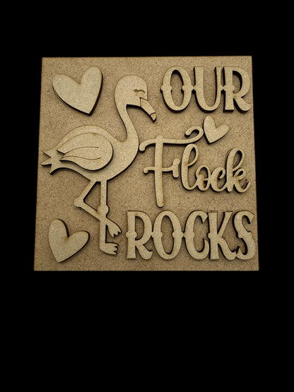 DIY Flamingo Squares, DIY Ladder Inserts, Flamingo our flock rocks, Ladder Inserts Craft, Paint Your Own, Flocking amazing, Tropic