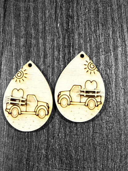 DIY Valentine's Truck Earrings: Unfinished Craft Blanks, Truck Earrings, Valentine Truck Fun,