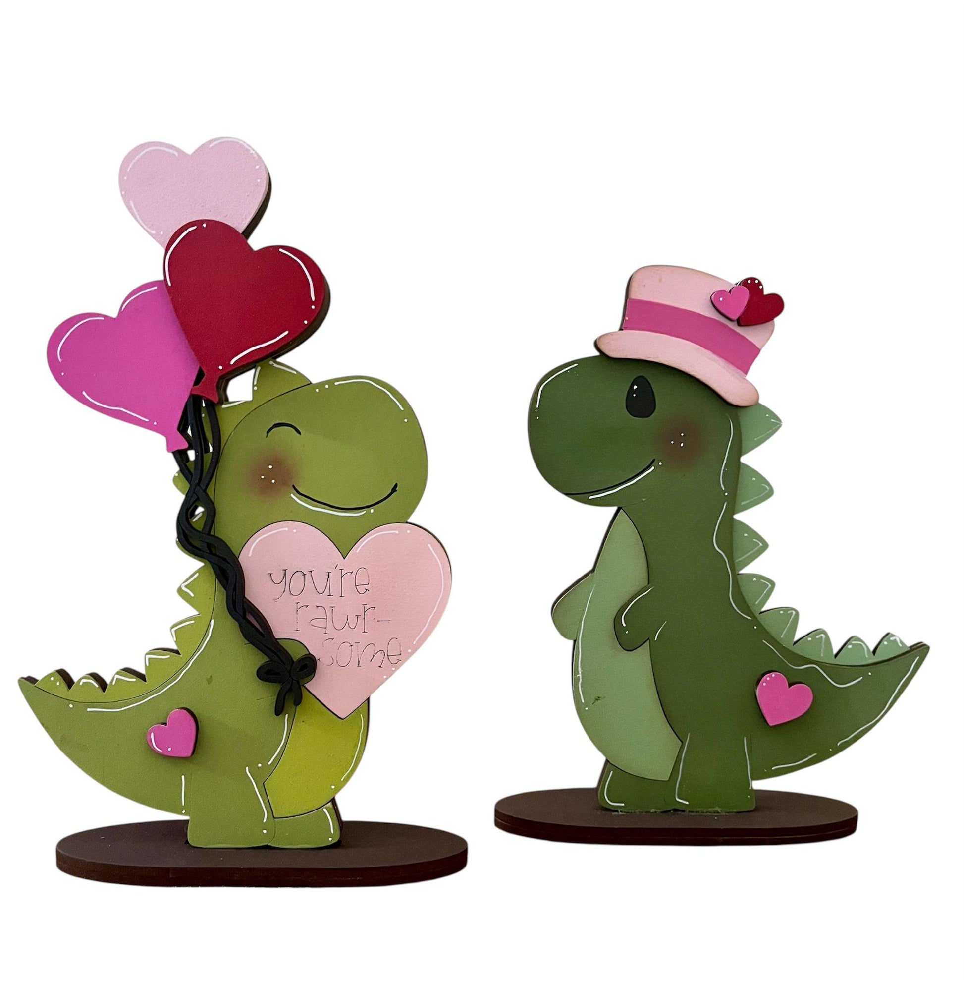 DIY Dinosaur Valentine Standing, TINY, Rawr, Roar, Love, Heart, Tiered Tray, Kids Craft