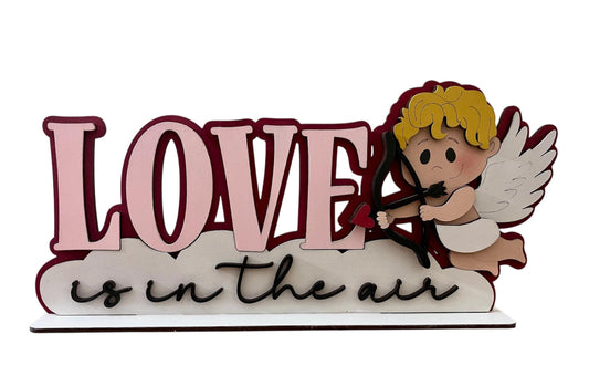 DIY Love is in the air, Snowman Unfinished, Word Art, Cupid