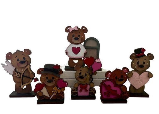 DIY Bear Valentines Shelf Sitter, Valentine Kids, Bears, Tiered Tray, Kids Craft