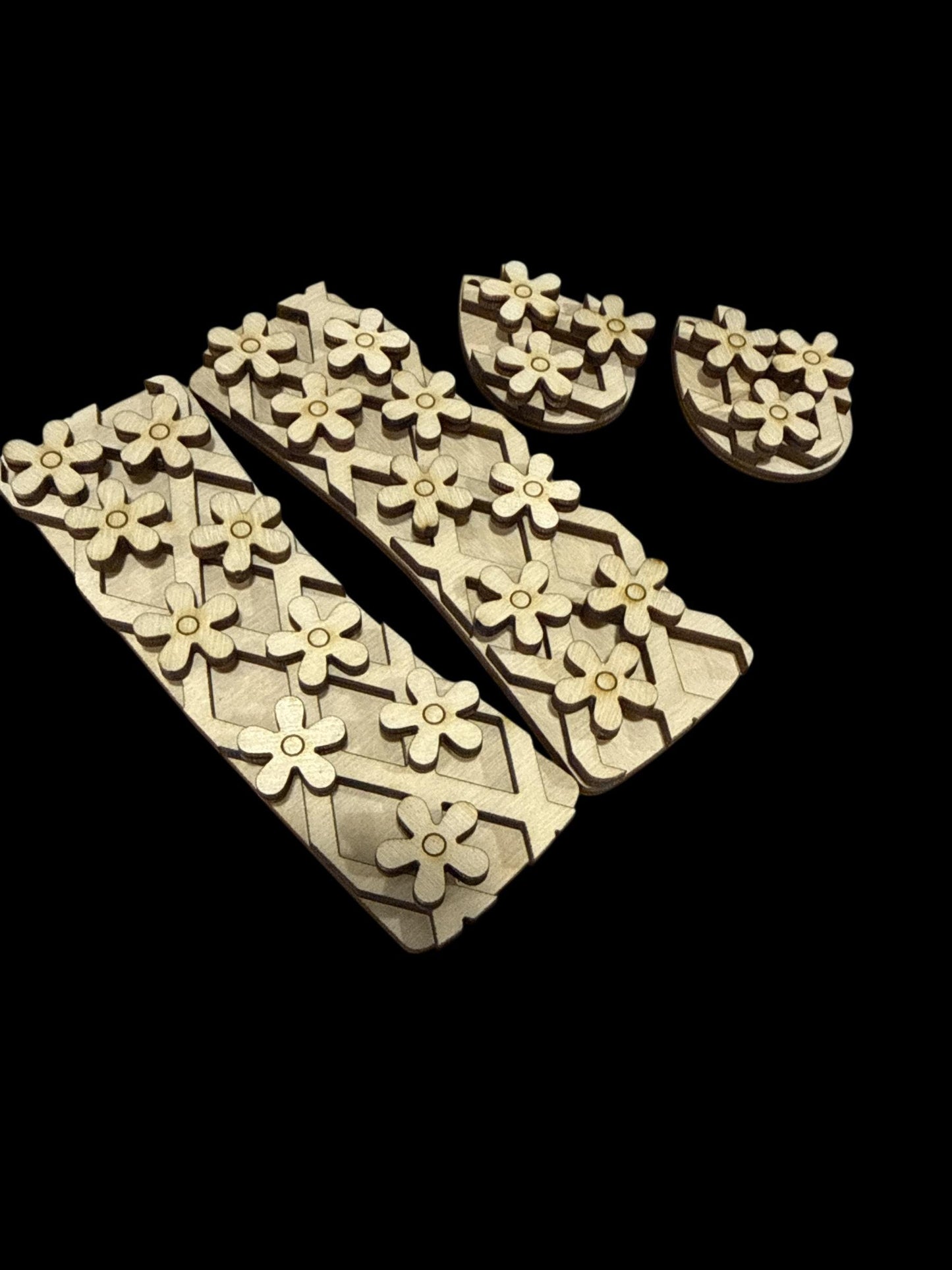 DIY Lattice with flowers, Hair Clip 4", Unfinished Flower clip, fun to paint, earrings