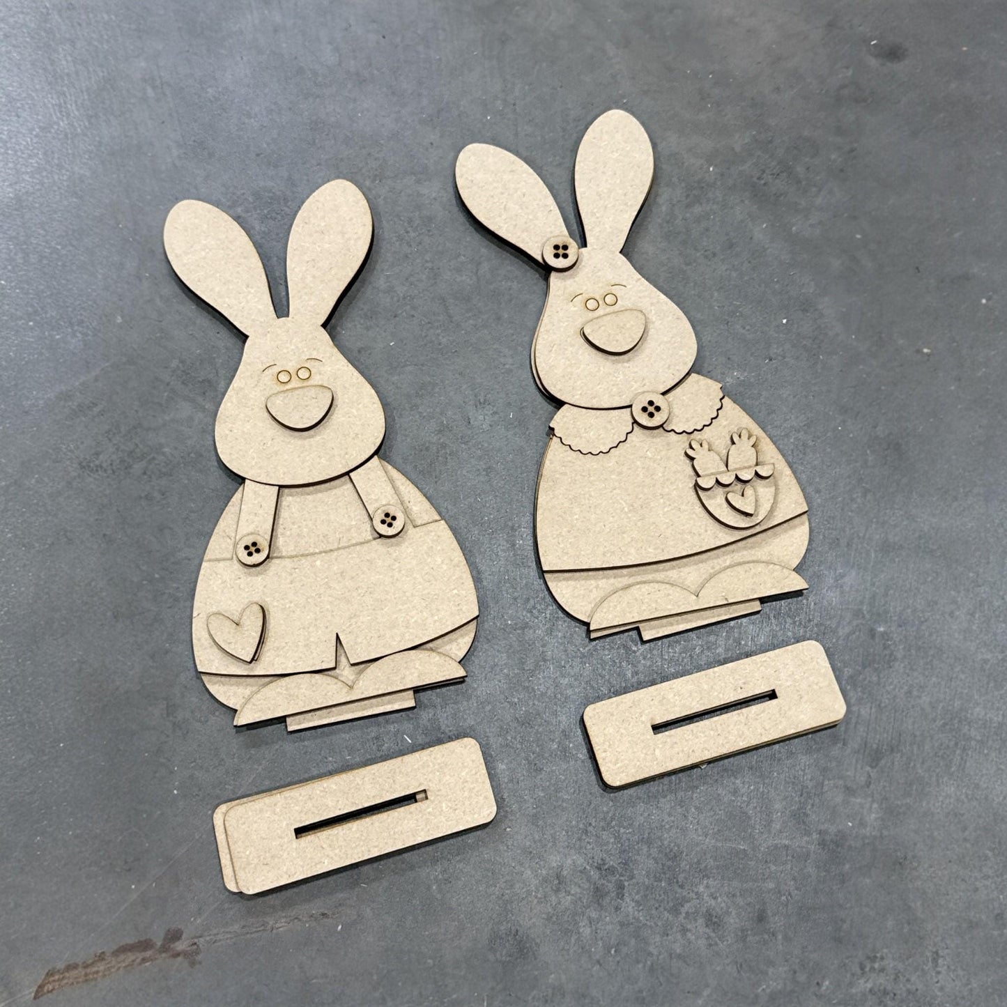 DIY Bunny Couple Shelf Sitter, Easter Primitive, Shelf Sitter, Unfinished, Spring Bunnies