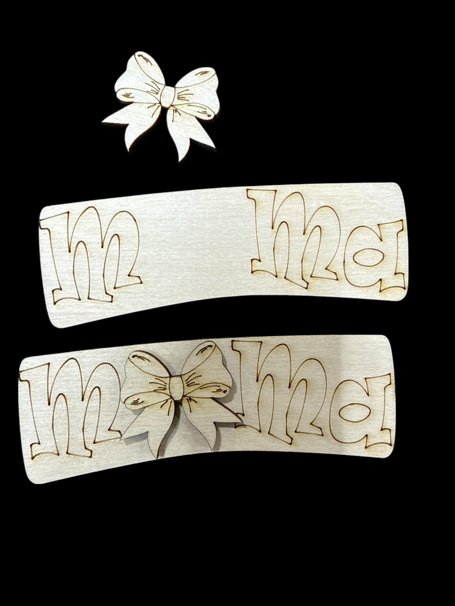 DIY Mama with Bow Hair Clip, Mama with bow Earring, Hair Clip 4", Unfinished clip, fun to paint, earrings, bows