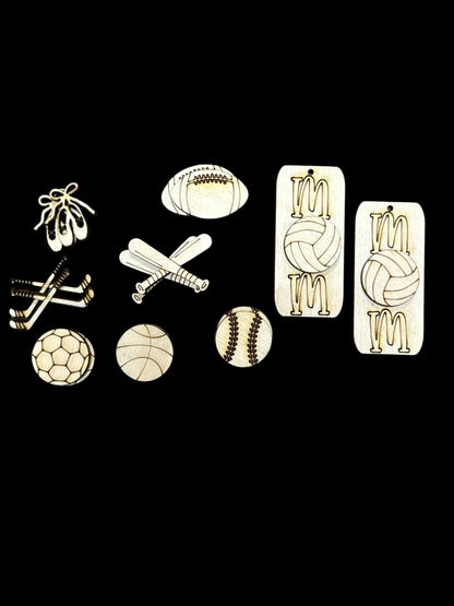 DIY Mom Sports Earrings, Earrings, Unfinished Earrings, Sports, Volleyball, Dance, Basketball, Volleyball, Baseball