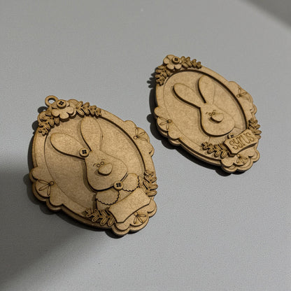 DIY Easter Tags, Easter Basket Tags, Personalized Unfinished Tags, Bunnies, Girl Bunny, Boy Bunny