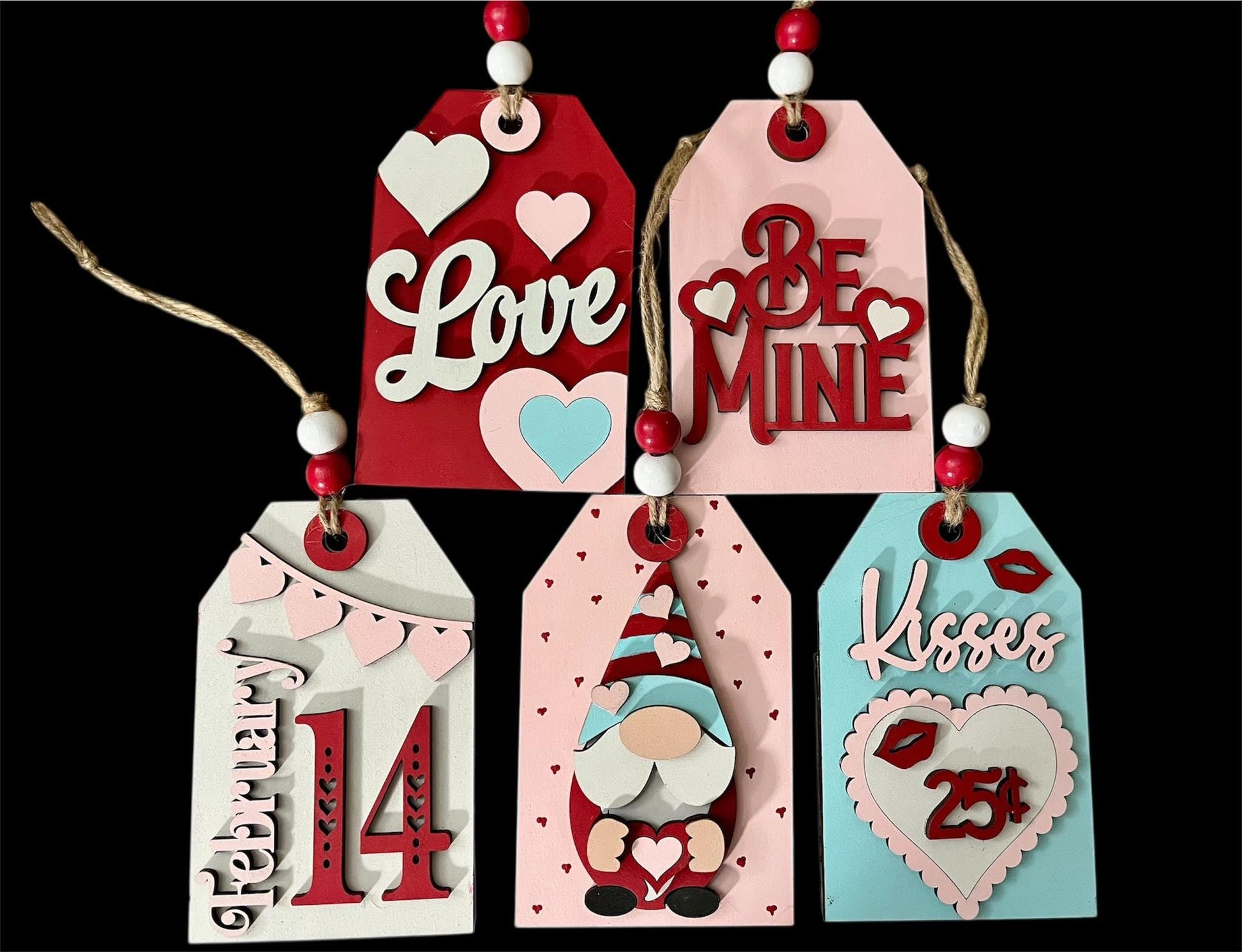 DIY Valentine Tags, Valentine Kids, Ornaments Unfinished, Gnome, Love, Kisses, Be Mine