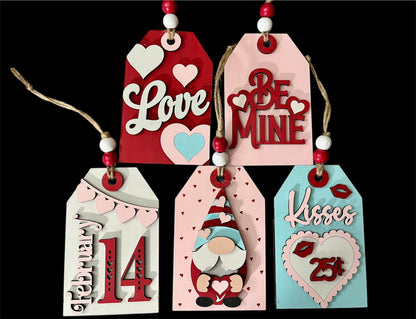 DIY Valentine Tags, Valentine Kids, Ornaments Unfinished, Gnome, Love, Kisses, Be Mine
