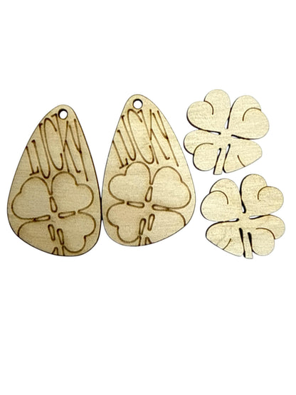 DIY Lucky Clover, Shamrock Earrings, Unfinished Earrings