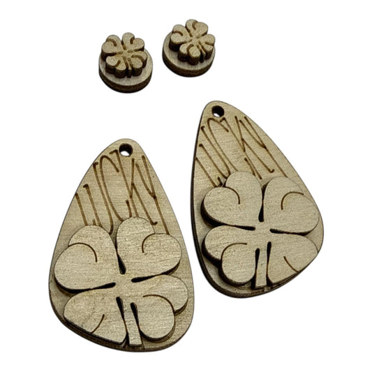 DIY Lucky Clover, Shamrock Earrings, Unfinished Earrings