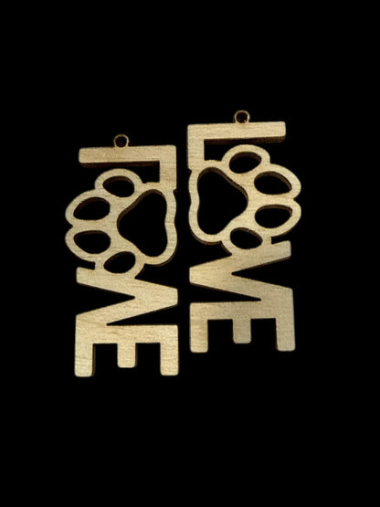 DIY Dog Lover Earrings, Unfinished Dog Wooden Earrings