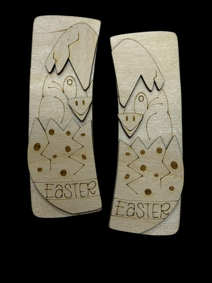 DIY Baby Chic Claw Clip: Unfinished Wood Laser Cut Blank, Easter