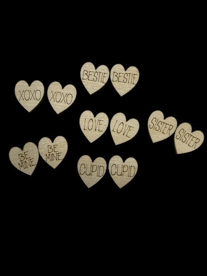 DIY Valentine Stud Earrings, Sweetheart Studs Unfinished, Cupid