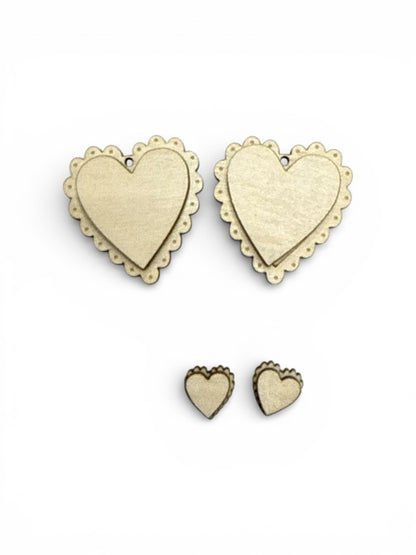 DIY Scalloped Valentine Earrings, Studs and Dangles, Unfinished Earrings