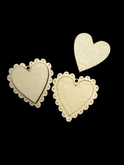DIY Scalloped Valentine Earrings, Studs and Dangles, Unfinished Earrings