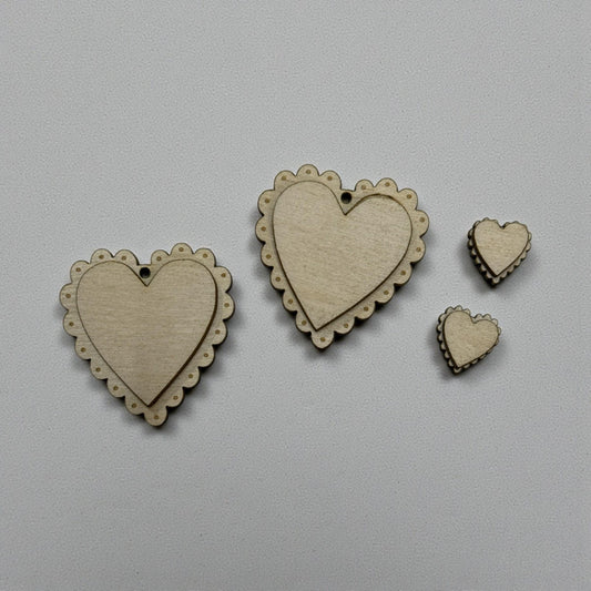 DIY Scalloped Valentine Earrings, Studs and Dangles, Unfinished Earrings