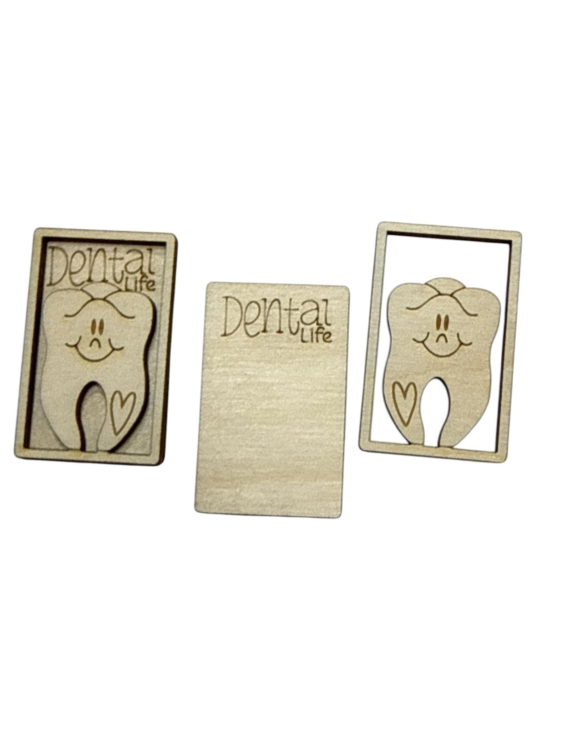 DIY 2" Dental Wooden Hair Clip Pieces, Laser Cut, 2"