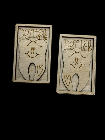 DIY 2" Dental Wooden Hair Clip Pieces, Laser Cut, 2"