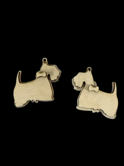 DIY Scottie Dog Earrings, Unfinished Earrings, Dog Earring