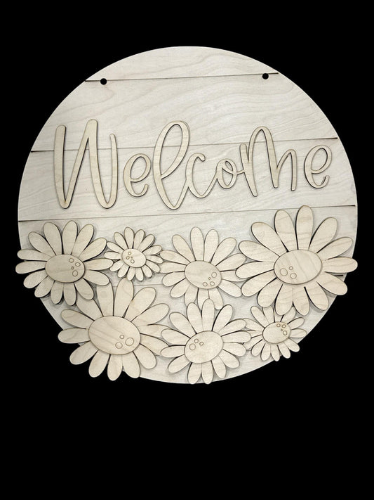 DIY Welcome Daisies Door Hanger, Unfinished Daisy