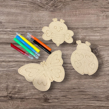 DIY Summer Fun Crafts, Unfinished Ladybug, Butterfly Kit, Kids Crafts, Kids DIY Crafts, Butterfly Crafts