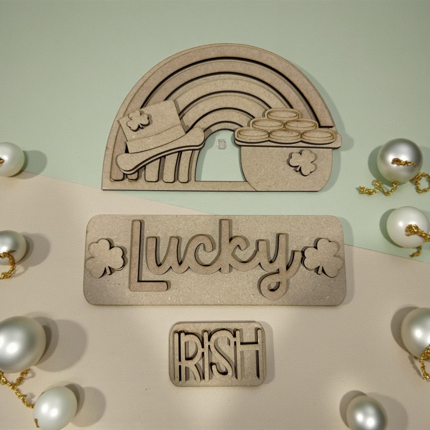 DIY Lucky Truck Insert, Seasonal Truck Insert, Picket, Easel Interchangeable St. Patrick's, Lucky DIY Kit, Unfinished KIT