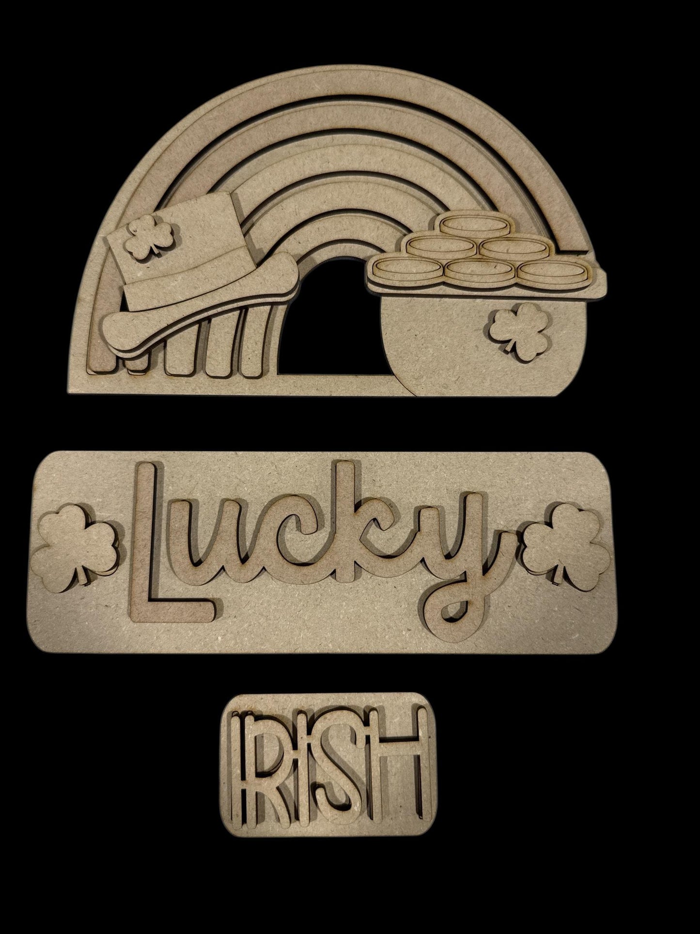 DIY Lucky Truck Insert, Seasonal Truck Insert, Picket, Easel Interchangeable St. Patrick's, Lucky DIY Kit, Unfinished KIT