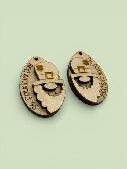 DIY Shamrock Earrings, St Patrick's Day, Leprechaun Unfinished Earrings, Green guy