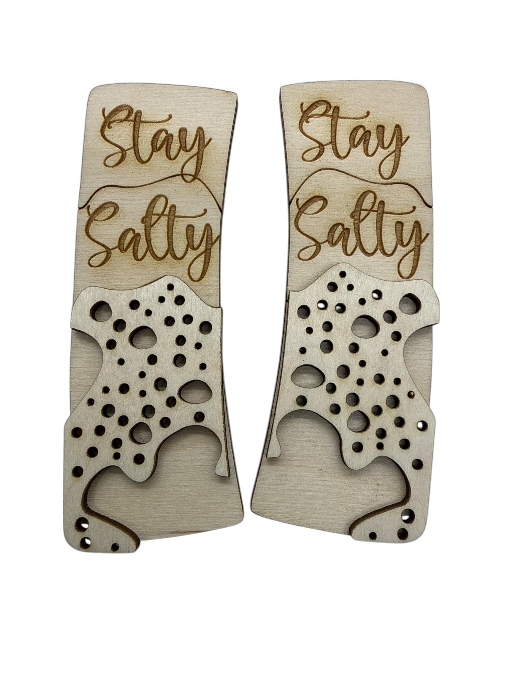 DIY Beach Life, Stay Salty Claw Clip: Unfinished Wood Laser Cut Blank, 4", Summer Claw Clips, Summer Time Hair Clips