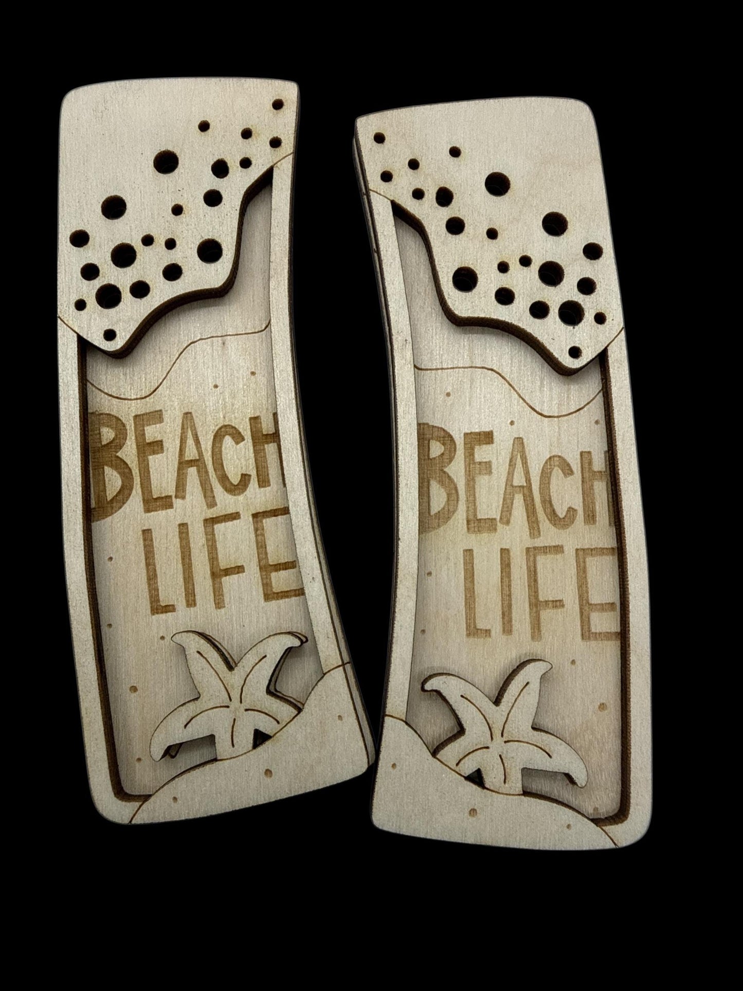 DIY Beach Life, Stay Salty Claw Clip: Unfinished Wood Laser Cut Blank, 4", Summer Claw Clips, Summer Time Hair Clips