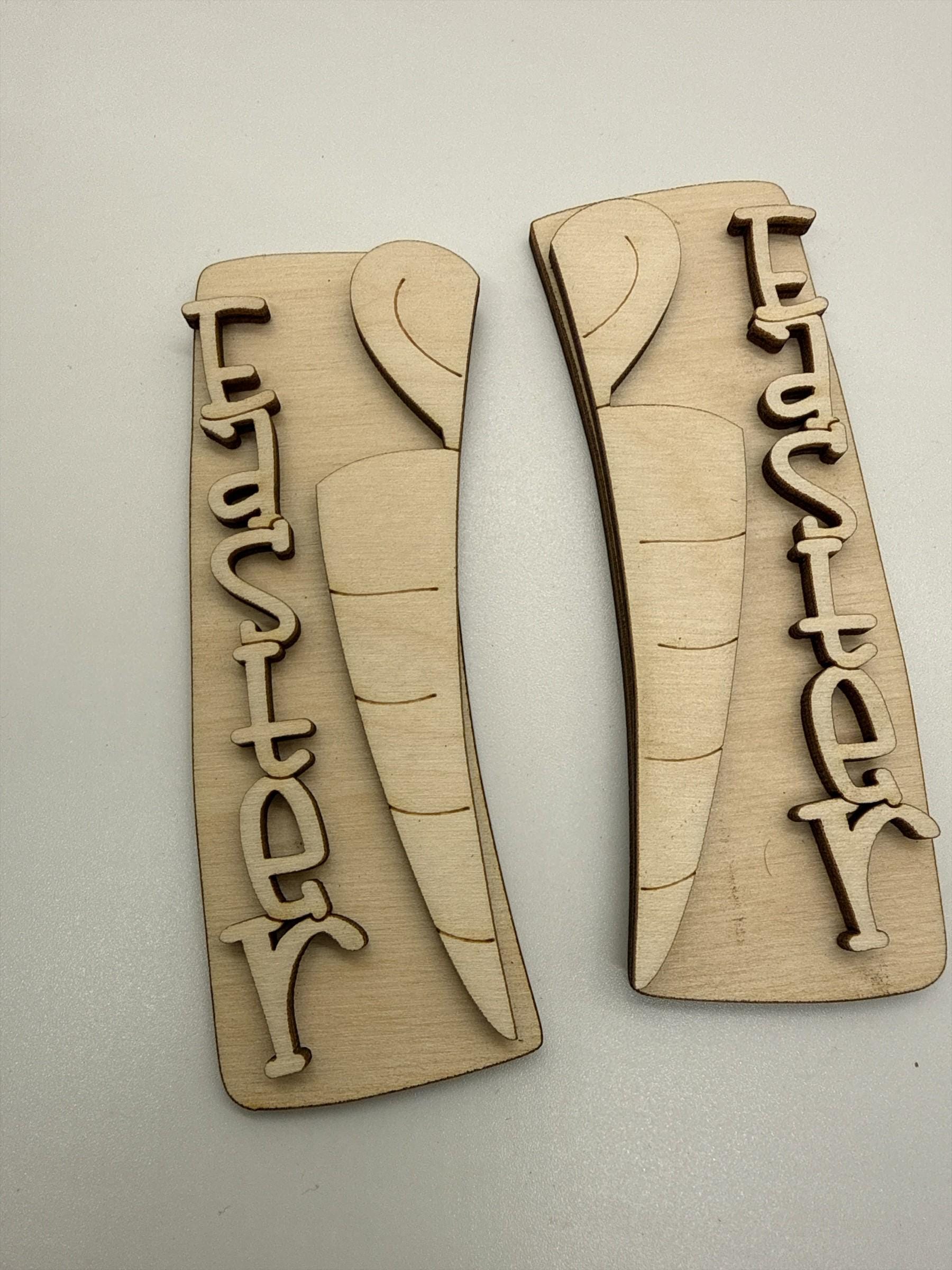 DIY Easter Carrots Claw Clip: Unfinished Wood Laser Cut Blank, Easter with Carrots