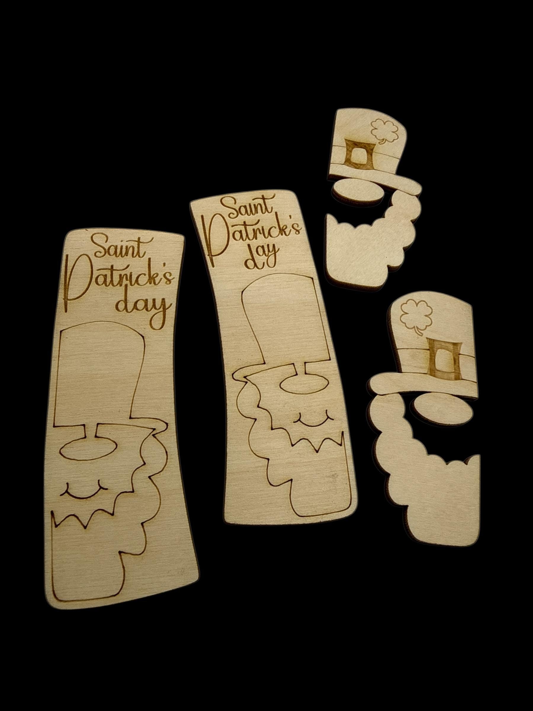 DIY Leprechaun Claw Clip: Unfinished Wood Laser Cut Blank, 4", St Patricks