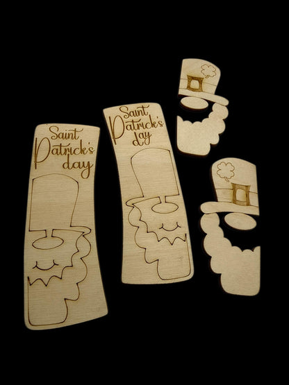 DIY Leprechaun Claw Clip: Unfinished Wood Laser Cut Blank, 4", St Patricks