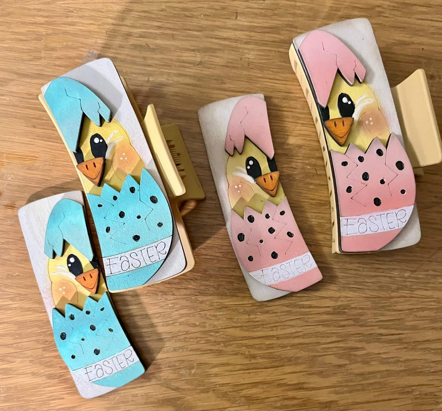 DIY Baby Chic Claw Clip: Unfinished Wood Laser Cut Blank, Easter