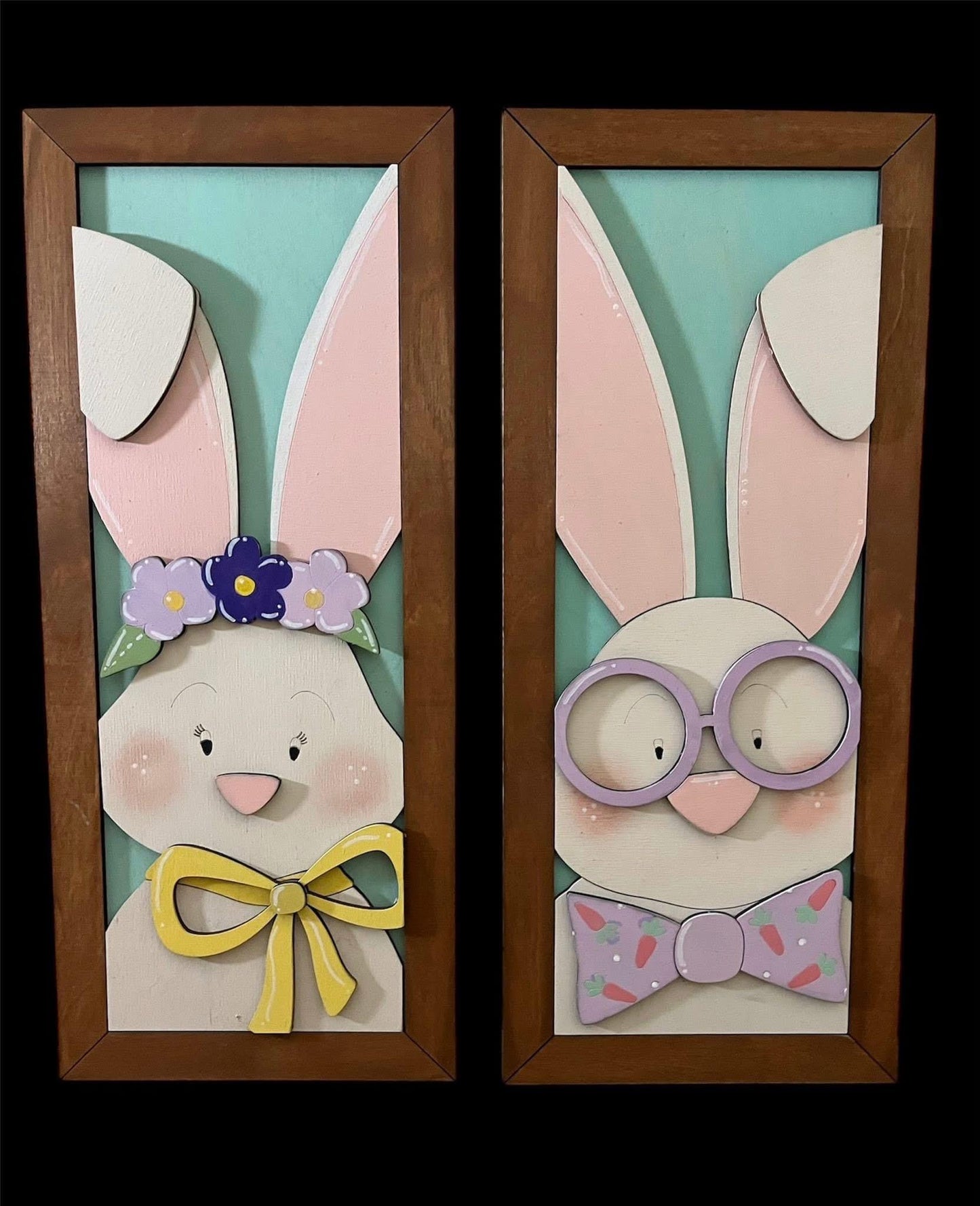 DIY Bunny Shelf Leaner, Bunny Boy, Bunny Girl Unfinished