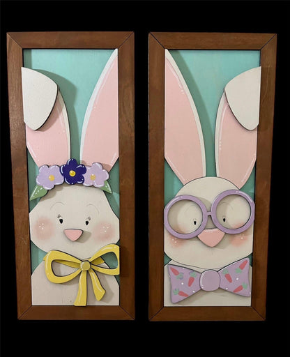 DIY Bunny Shelf Leaner, Bunny Boy, Bunny Girl Unfinished