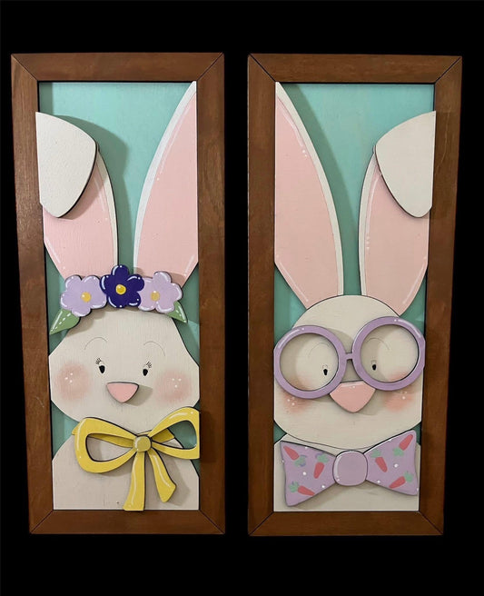 DIY Bunny Shelf Leaner, Bunny Boy, Bunny Girl Unfinished