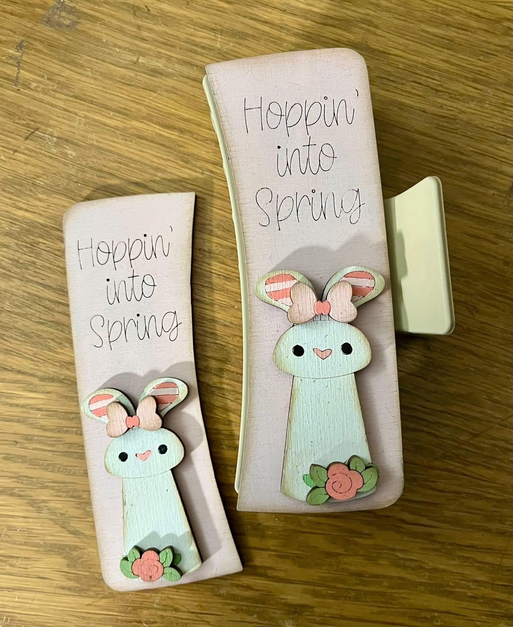 DIY Easter Hair Clips Unfinished, Bunny Ears, Hoppin into spring, Eggs and Ears Hair Clip, Spring Hair clip