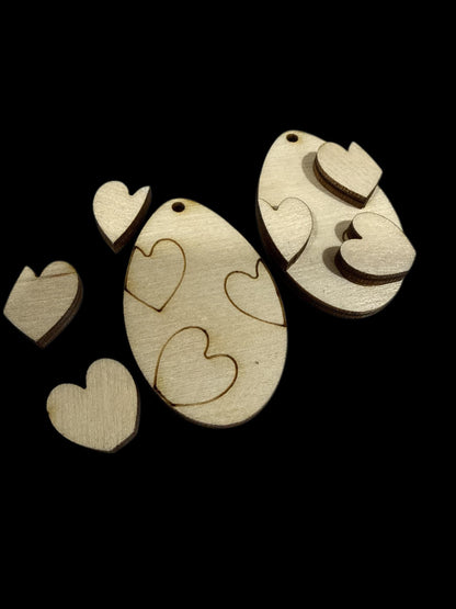 DIY Valentine Hearts, Earrings, Unfinished Earrings, Valentine Fun Earrings, 3D