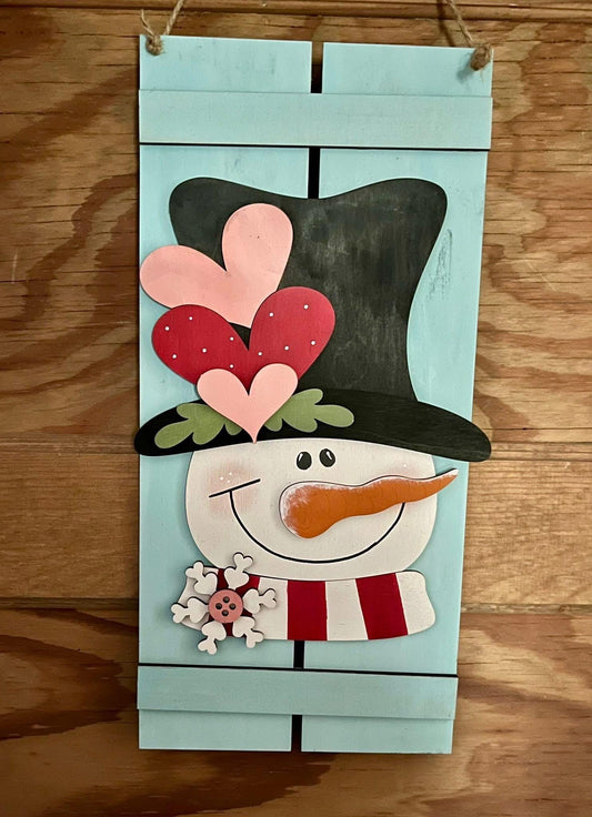 DIY Snowman Love Valentine: Pallet Door Hanger