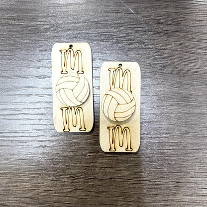 DIY Mom Sports Earrings, Earrings, Unfinished Earrings, Sports, Volleyball, Dance, Basketball, Volleyball, Baseball