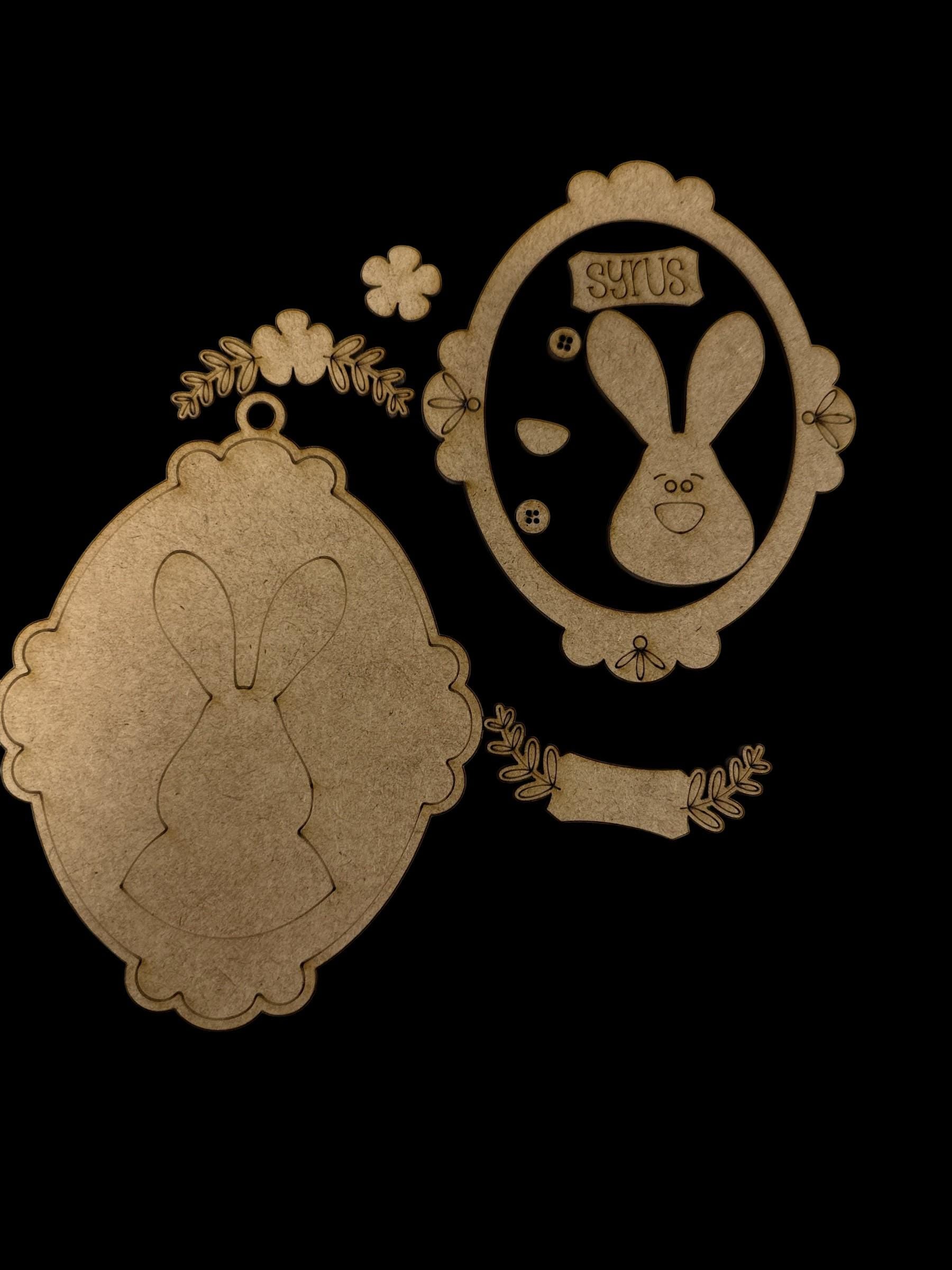 DIY Easter Tags, Easter Basket Tags, Personalized Unfinished Tags, Bunnies, Girl Bunny, Boy Bunny