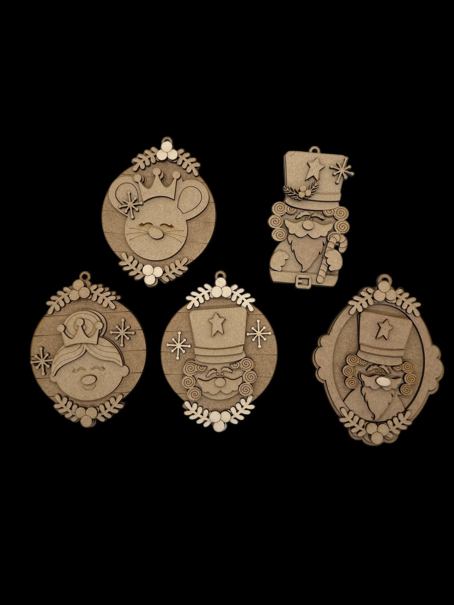 DIY Nutcracker Collection Ornaments, Unfinished Nutcracker, Mouse, Santa, Nutcracker Ornament