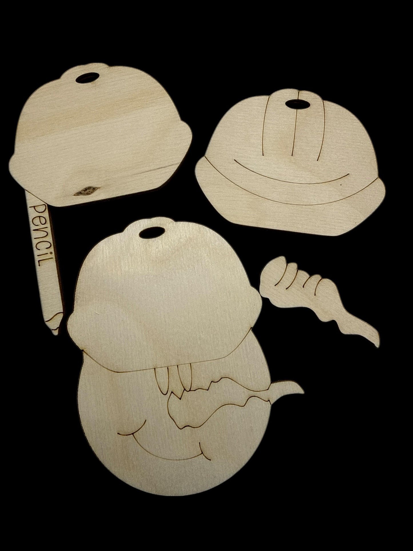 DIY Snowman Ornaments, Police, Sleigh, Pencil, Construction, Unfinished Wood Christmas Craft, Snowman Ornaments, DIY