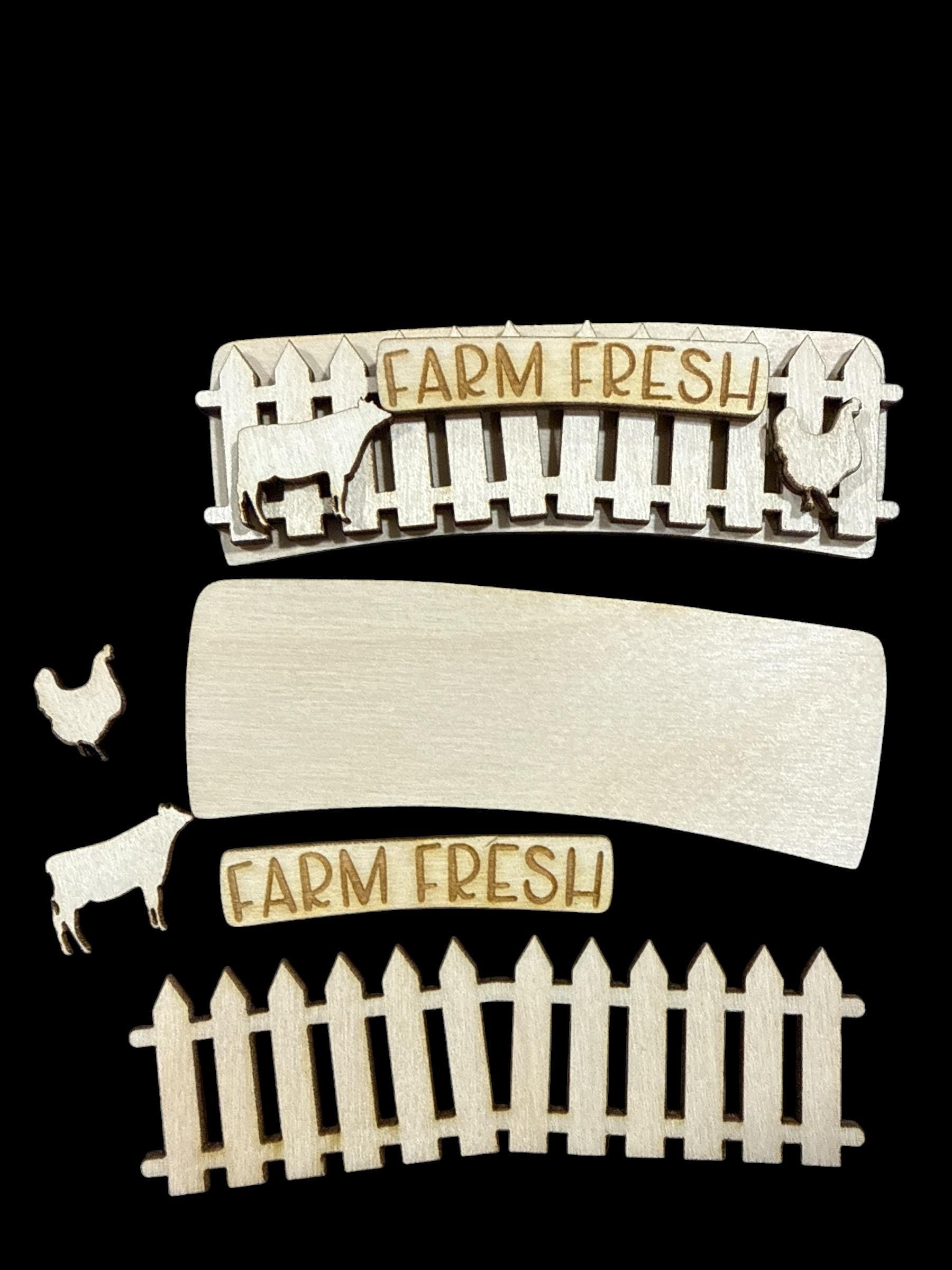 DIY Country Girl Hair Clip, Farm Fresh Hair Clip, Claw Clip: Unfinished Wood Laser Cut Blank, Cow, Chicken