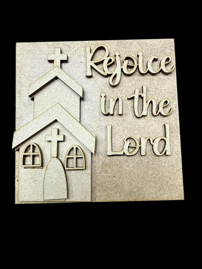 DIY Religious Easter Squares, Easter Ladder insert, Easter Inserts DIY, 4.25" Squares for inserts, Ladder insert, Rejoice in the lord